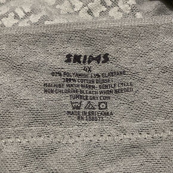 Skims Logo Mesh Cheeky Brief Panties Panty Women's 4X Olive Green Sexy Sheer NEW - Picture 3 of 4